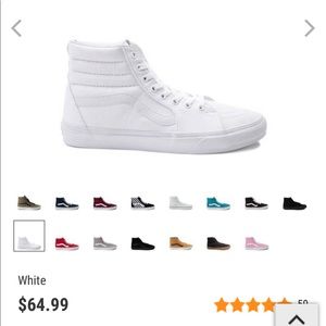 Brand new women’s white high top vans